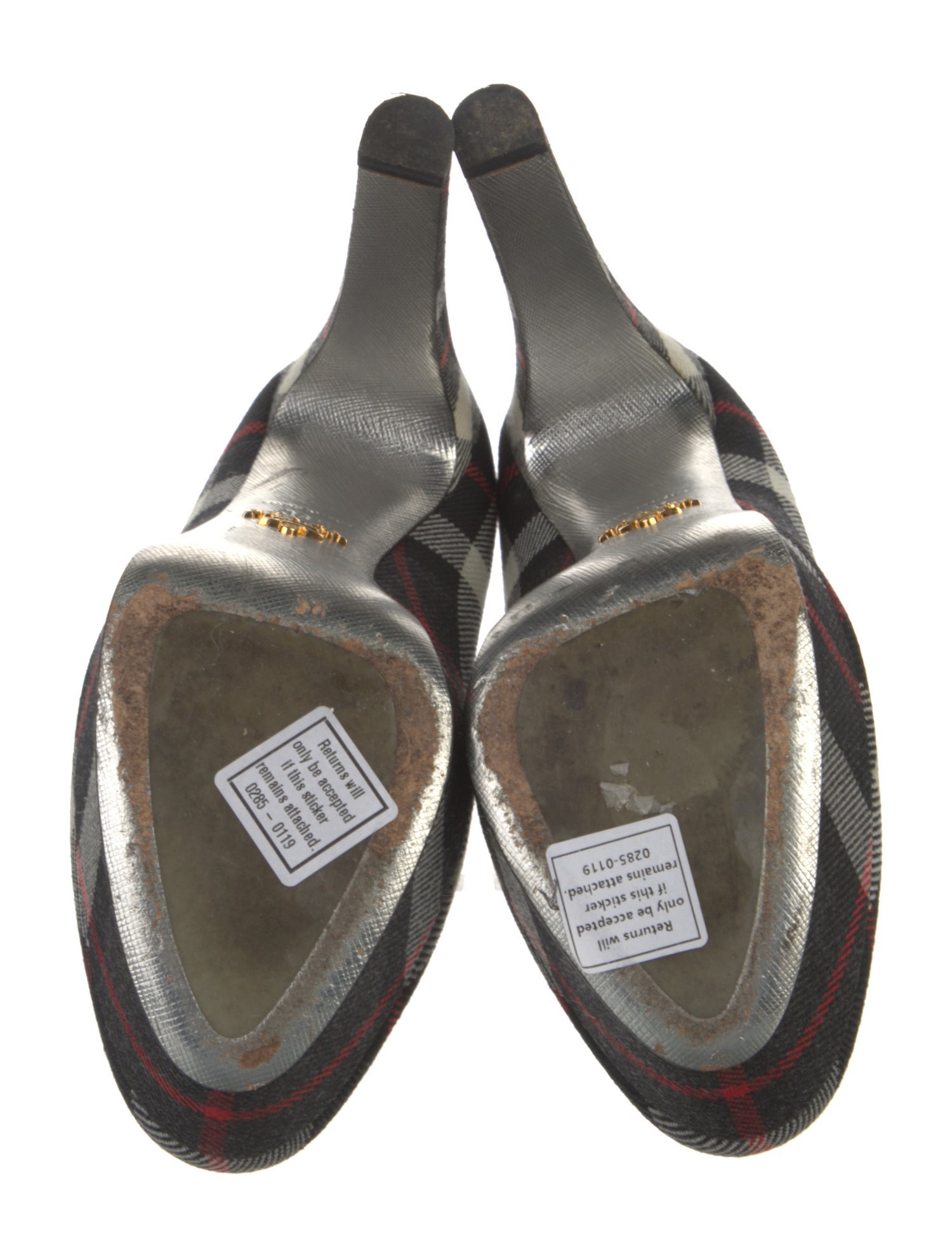 Prada Plaid Print Pumps